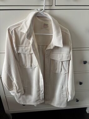 Ashley By 26 International Cream Corduroy Button-Up Jacket